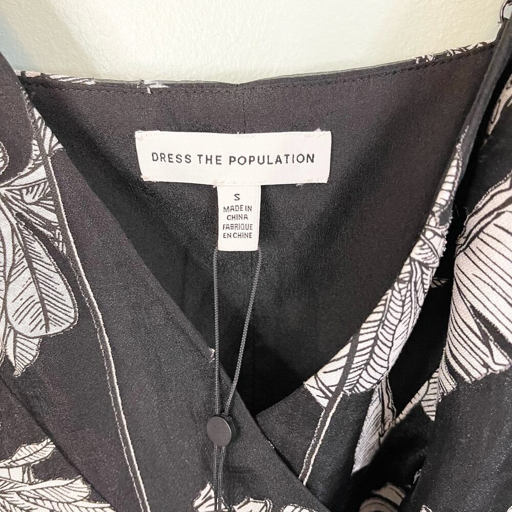 Dress The Population Delphine Wrap Dress Small Feminine Romantic Party Date NWT - Picture 8 of 11